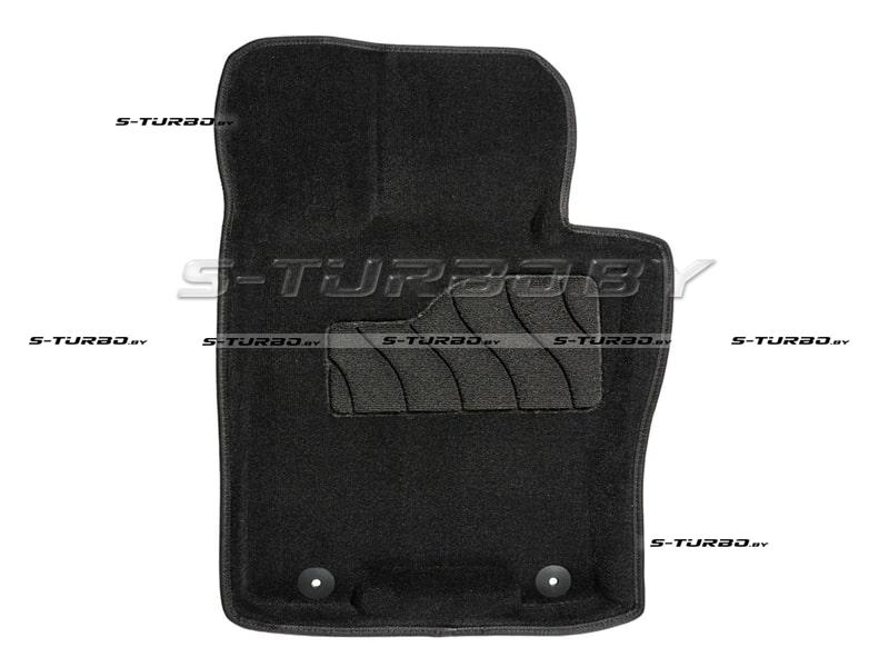 Коврики 3D модельные ворсовые в салон, черные (напольная педаль) с 2019