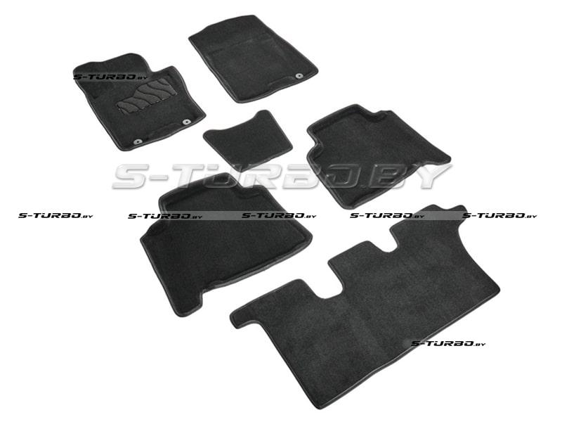 Коврики 3D модельные ворсовые в салон, черные (напольная педаль) с 2019