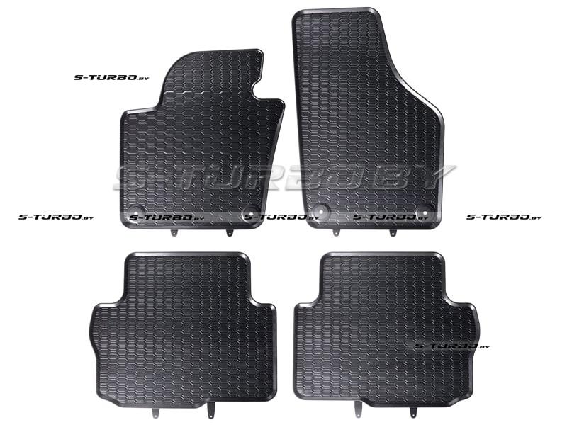 Коврики модельные резиновые в салон (низкий борт), 5 мест