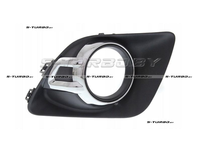 Решетка в бампер (правая) с отв. под противотуманку, с хром. накладкой