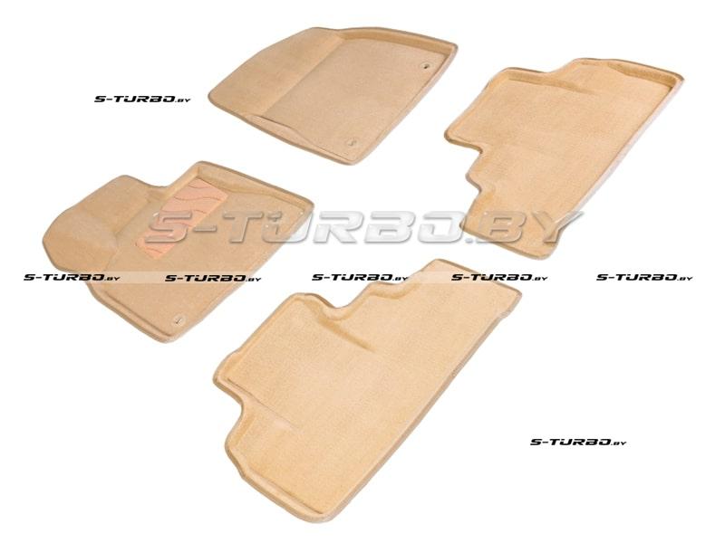 Коврики 3D модельные ворсовые в салон, бежевые (кроме гибрида)