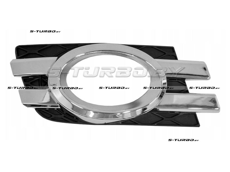 Решетка в бампер (правая) с отв. под противотуманку, хром, 2006-2009