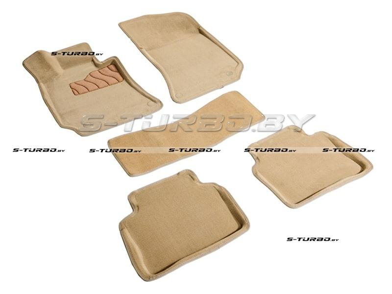 Коврики 3D модельные ворсовые в салон, бежевые