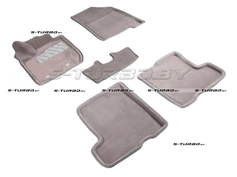 Коврики 3D модельные ворсовые в салон, серые (top prestige)